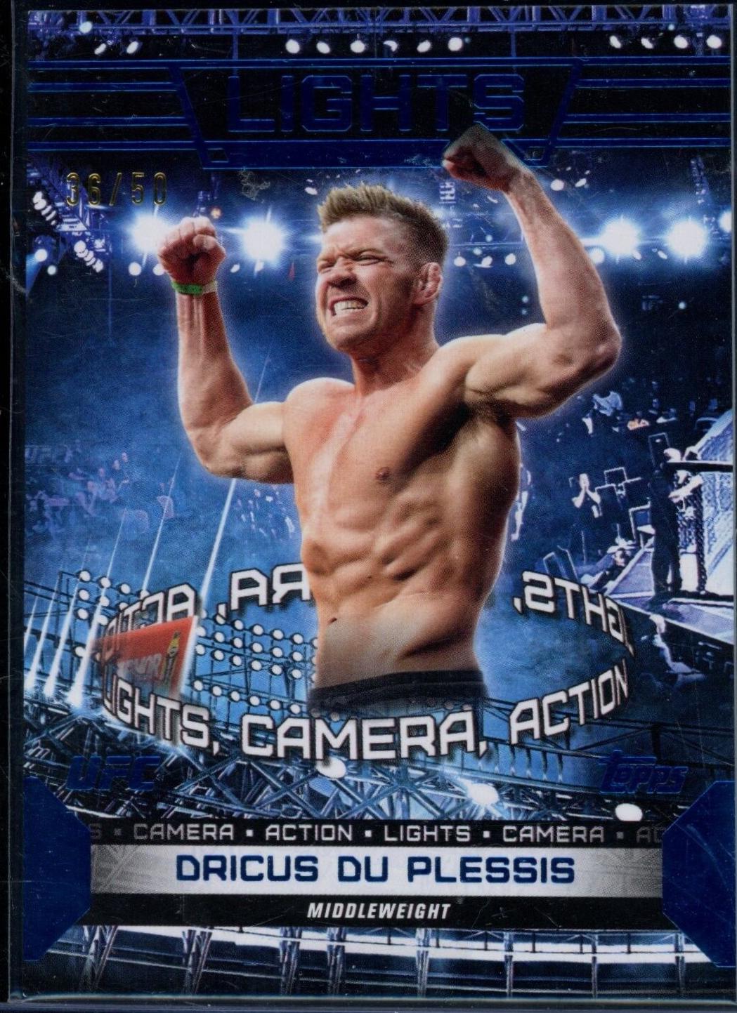 Dricus Du Plessis 2024 Topps Knockout UFC Lights (Lights, Camera, Action) #LTS-4 Purple