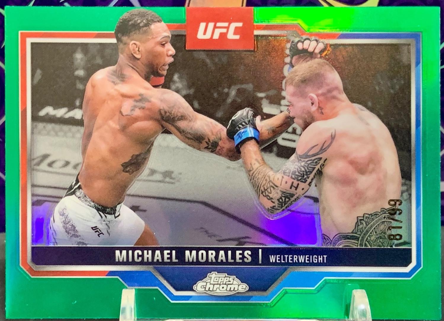 Michael Morales 2025 Topps Chrome UFC Base #127 Green Refractor