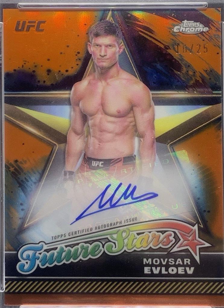 Movsar Evloev 2024 Topps Chrome UFC Future Stars Autographs #FSA-MEV Orange Refractor