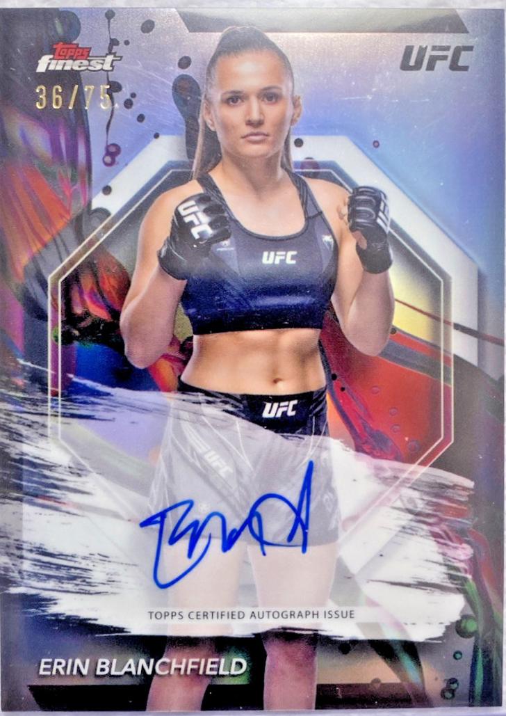 Erin Blanchfield 2024 Topps Finest UFC Finest Autographs #FA-EBD Blue Checkerboard Refractor