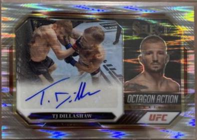 TJ Dillashaw 2023 Panini Select UFC Octagon Action Signatures #35 Flash