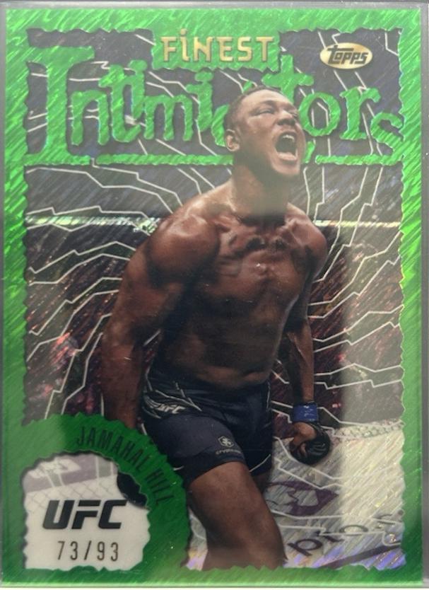 Jamahal Hill 2024 Topps Finest UFC Intimidators #INT-29 Green Shimmer Refractor