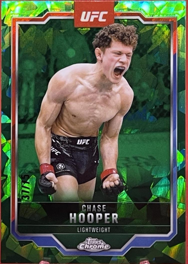 Chase Hooper 2025 Topps Chrome Sapphire UFC Base Sapphire #17 Green Sapphire