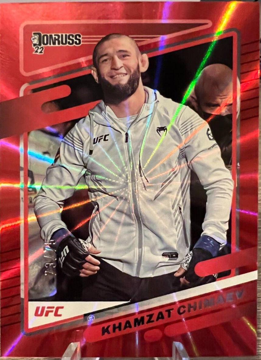 Khamzat Chimaev 2022 Panini Donruss UFC Base #14 Red