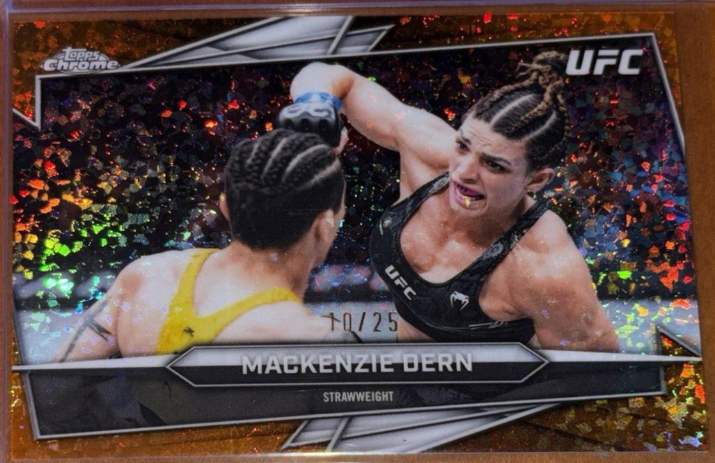 Mackenzie Dern 2026 Topps Chrome UFC Base #185 Orange Mini Diamonds Refractor