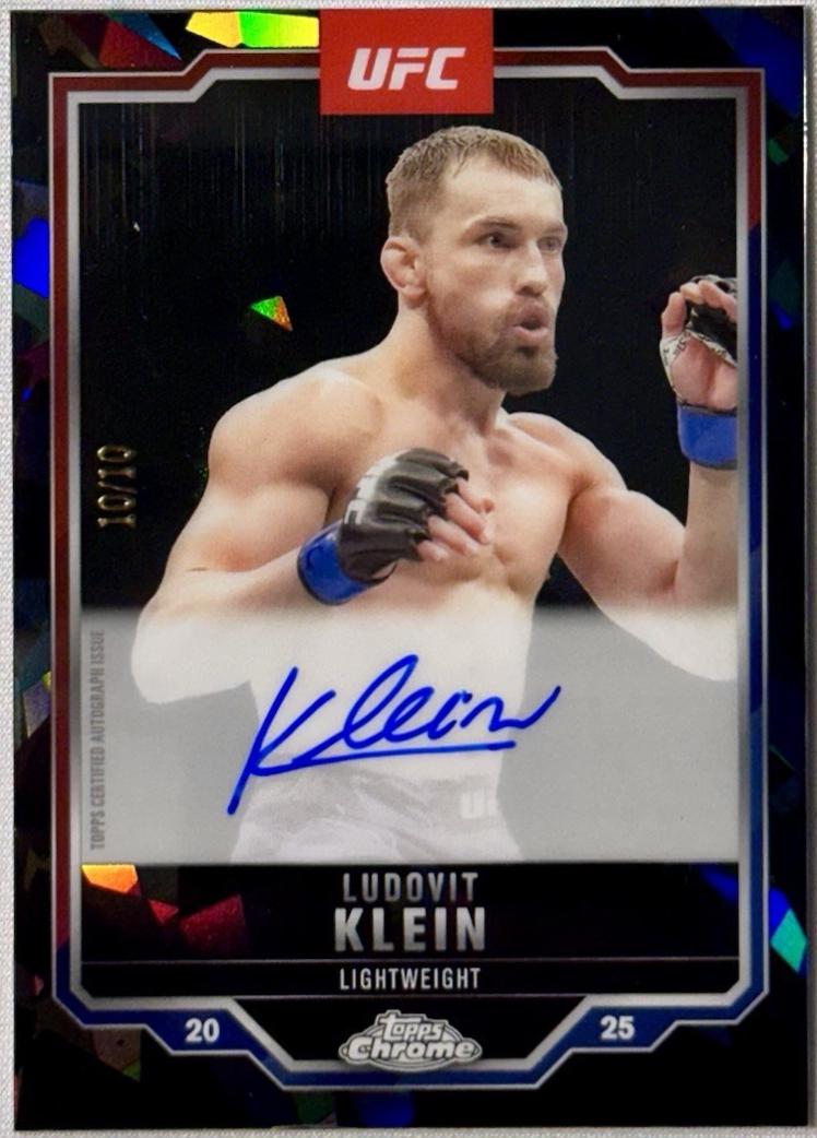 Ludovit Klein 2025 Topps Chrome Sapphire UFC Chrome Veteran Autographs Sapphire #CVA-LK Padparadscha Sapphire