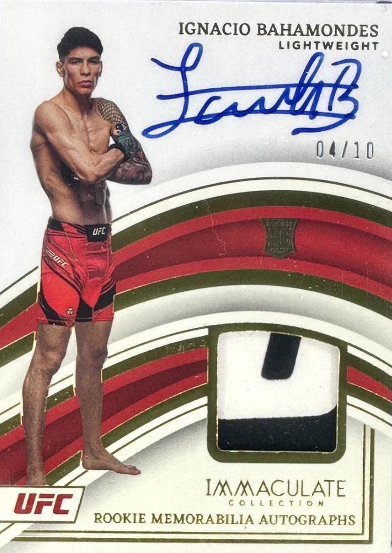 Ignacio Bahamondes 2023 Panini Immaculate Collection UFC Rookie Memorabilia Autographs #107 Gold Autograph