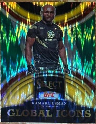 Kamaru Usman 2023 Panini Select UFC Octagonside #291 Gold Flash