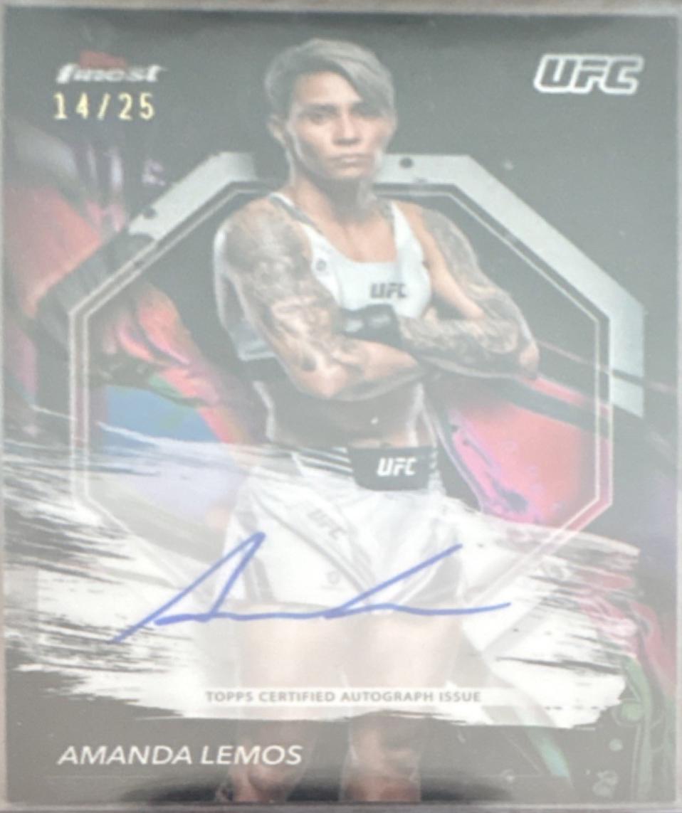 Amanda Lemos 2024 Topps Finest UFC Finest Autographs #FA-ALS Black Refractor