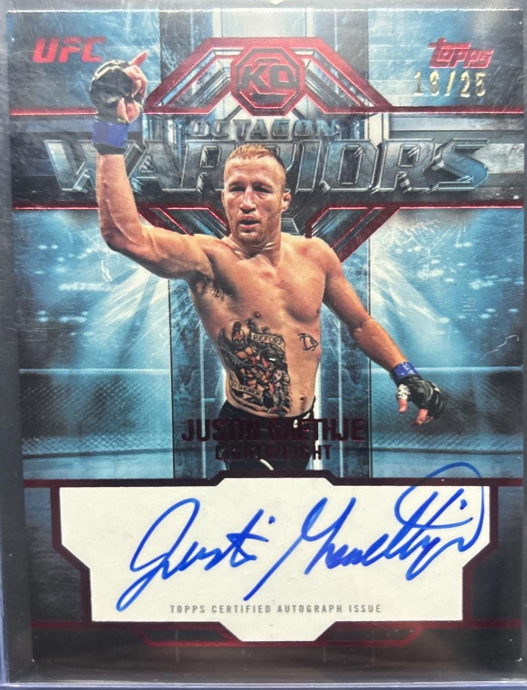 Justin Gaethje 2026 Topps Knockout UFC Octagon Warriors #OWS-JG Red