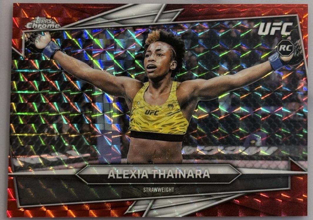 Alexia Thainara 2026 Topps Chrome UFC Base #191 Red Geometric Refractor