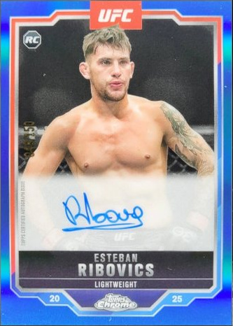 Esteban Ribovics 2025 Topps Chrome UFC Chrome Rookie Autographs #CRA-ER Superfractor