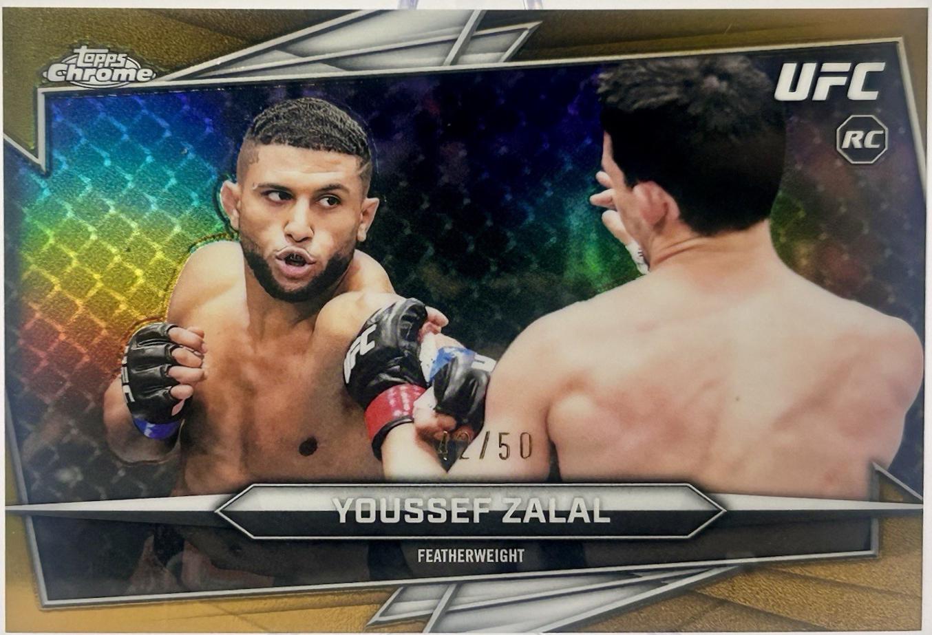 Youssef Zalal 2026 Topps Chrome UFC Base #48 Gold Refractor