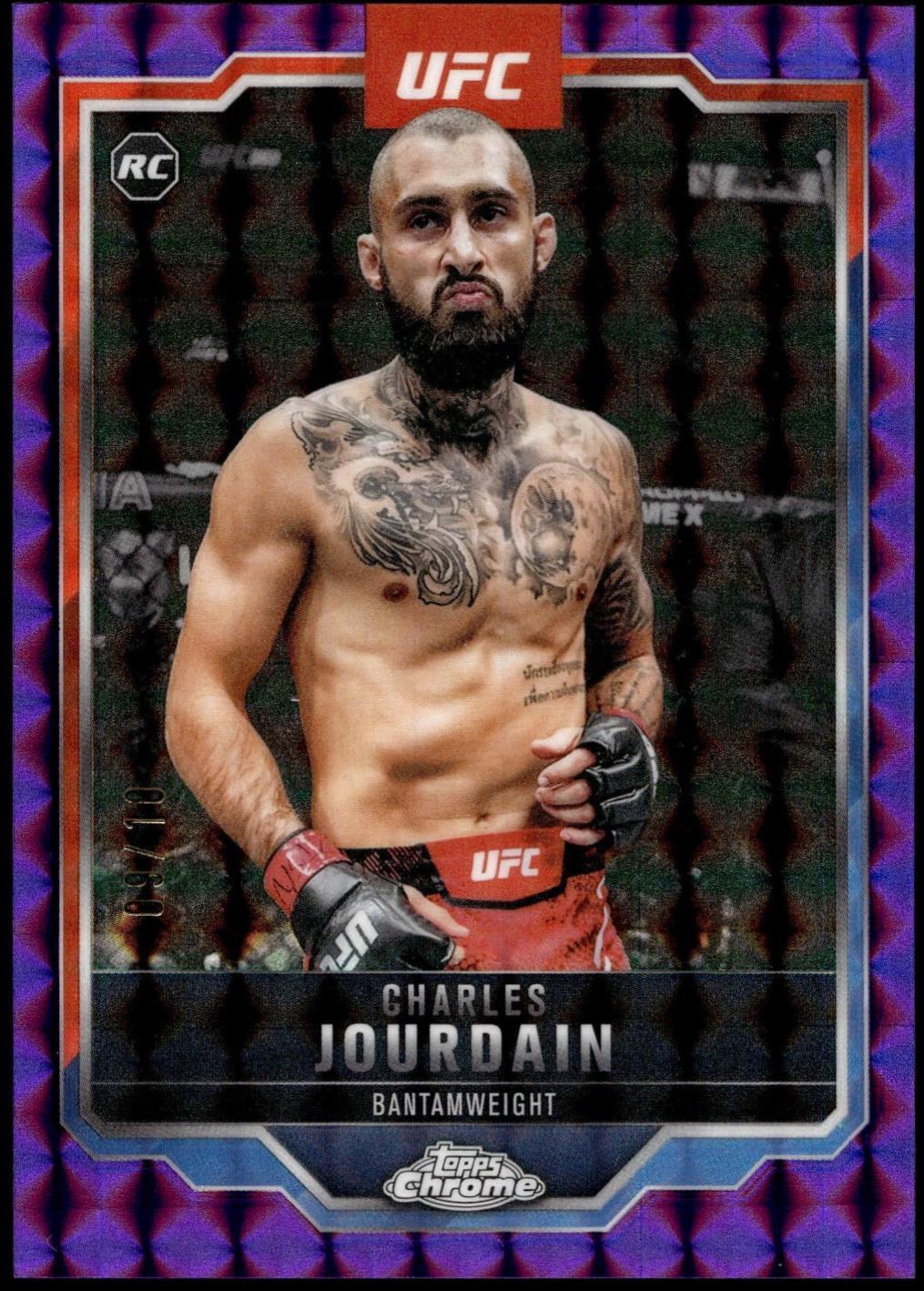 Charles Jourdain 2025 Topps Chrome UFC Base #67 Purple Geometric Refractor