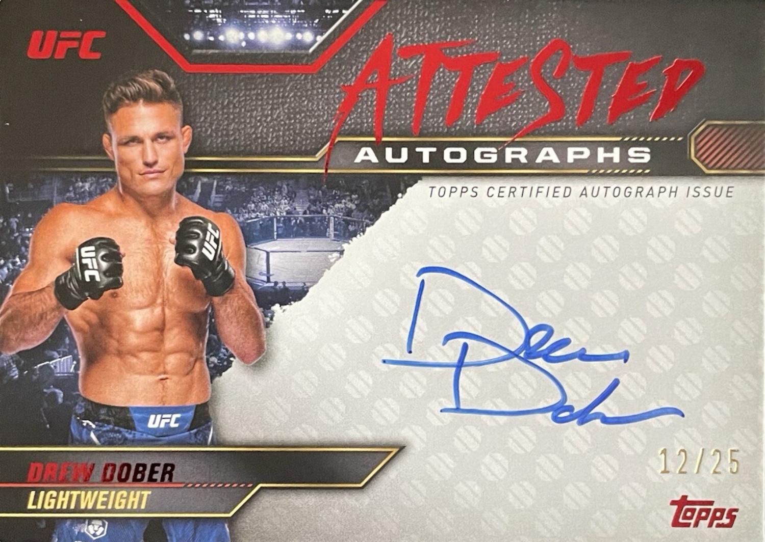Drew Dober 2024 Topps Knockout UFC Attested Autographs #ATT-DDR Red
