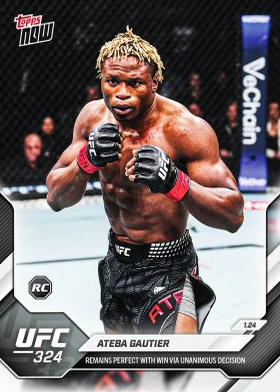 Ateba Gautier Topps Now UFC Base #3 Red Foil