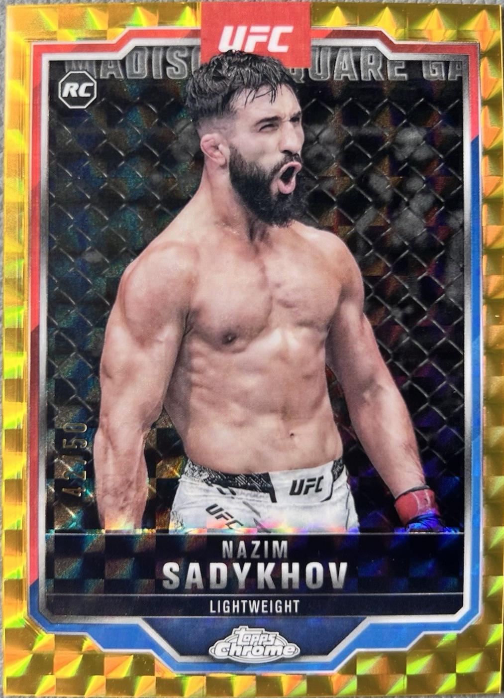Nazim Sadykhov 2025 Topps Chrome UFC Base #157 Gold Geometric Refractor