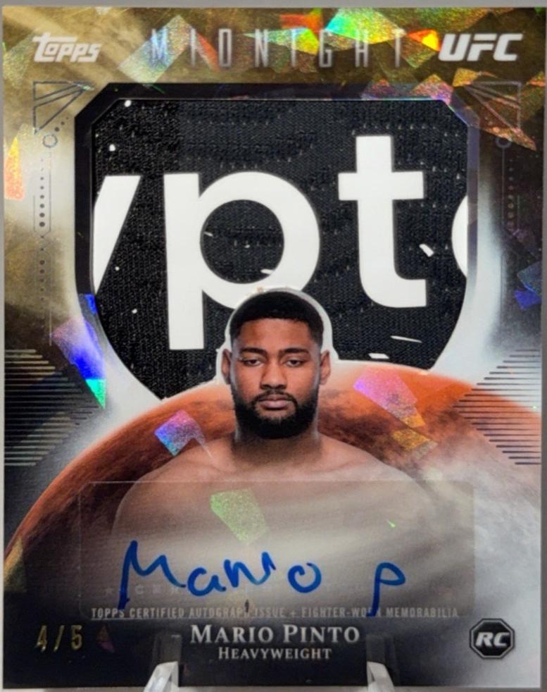 Mario Pinto 2026 Topps Midnight UFC Rookie Relic Autographs #RRA-MP Black Light