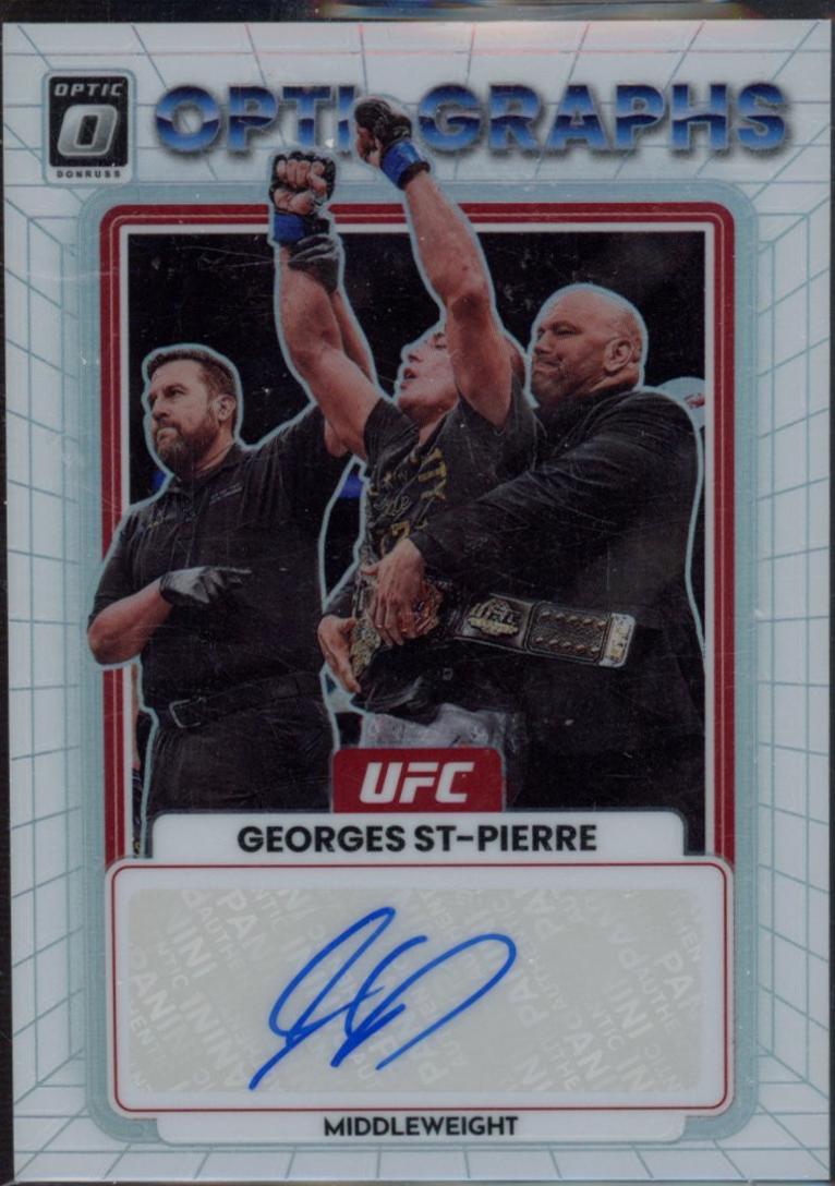 Georges St-Pierre 2023 Panini Donruss Optic UFC Opti-Graphs #20 Green Autograph