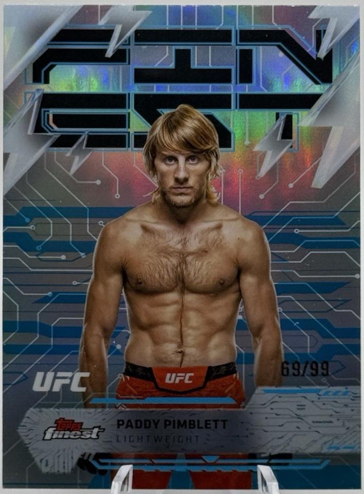 Paddy Pimblett 2025 Topps Finest UFC Base Rare #209 Blue Refractor