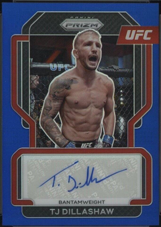 TJ Dillashaw 2022 Panini Prizm UFC Signatures #22 Blue