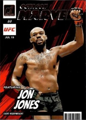 Jon Jones 2023 Panini Donruss UFC Octagon Marvels #15 Press Proof Black