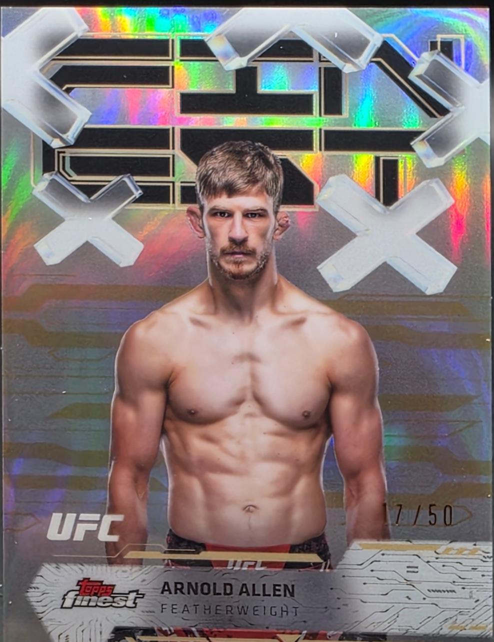 Arnold Allen 2025 Topps Finest UFC Base Common #47 Gold Refractor
