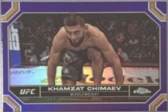 Khamzat Chimaev 2024 Topps Chrome UFC Base #114 Purple Refractor
