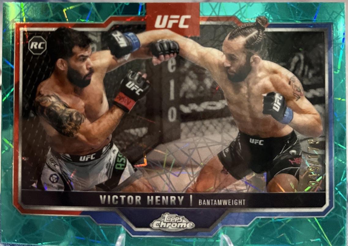Victor Henry 2025 Topps Chrome UFC Base #59 Teal Lazer Refractor