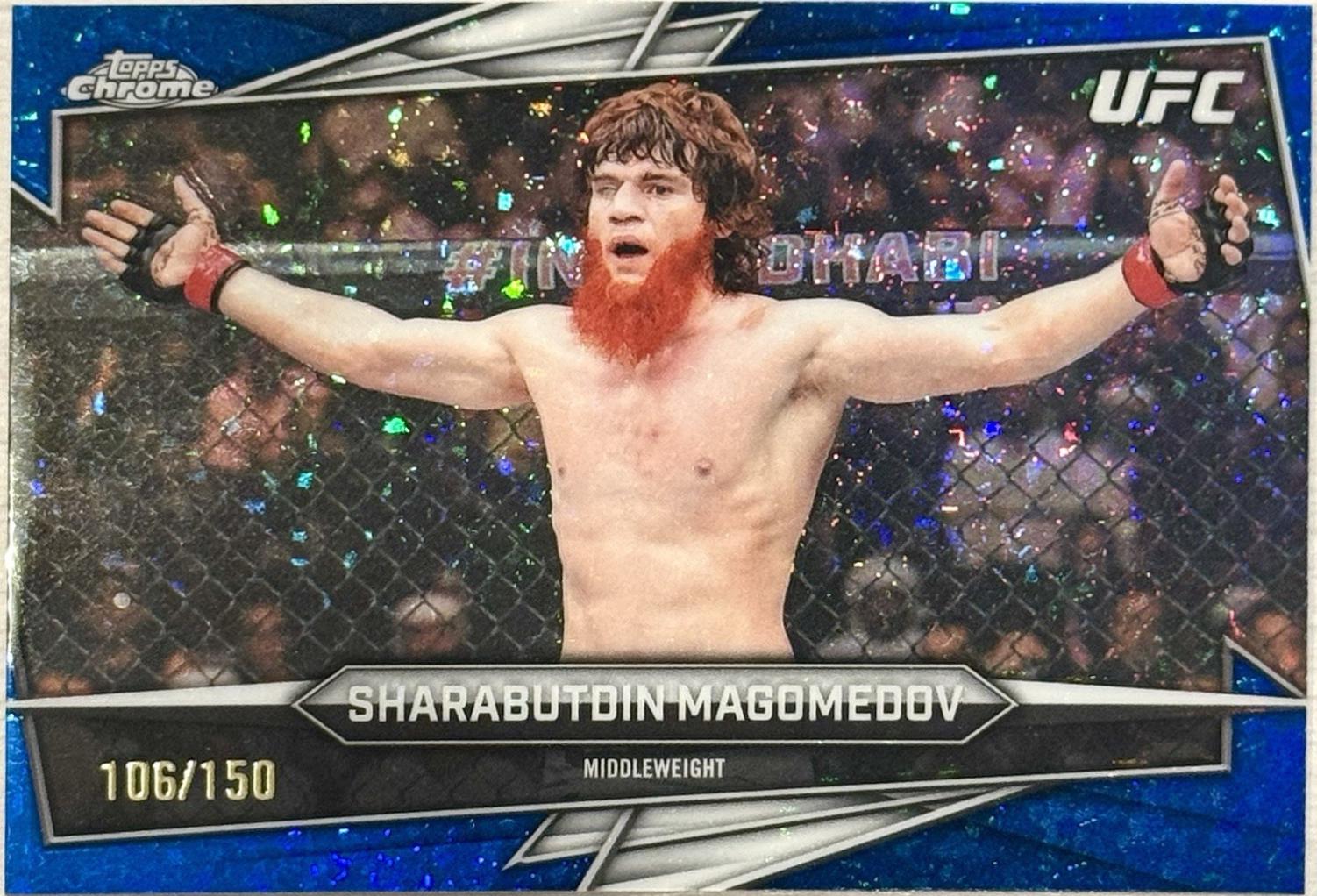 Shara Magomedov 2026 Topps Chrome UFC Base #21 Blue Mini Diamonds Refractor