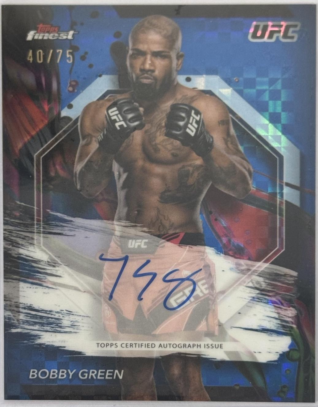 King Green 2024 Topps Finest UFC Finest Autographs #FA-BGN Blue Checkerboard Refractor