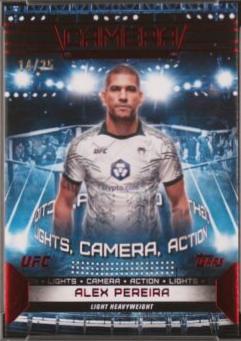 Alex Pereira 2024 Topps Knockout UFC Camera (Lights, Camera, Action) #CAM-11 Red
