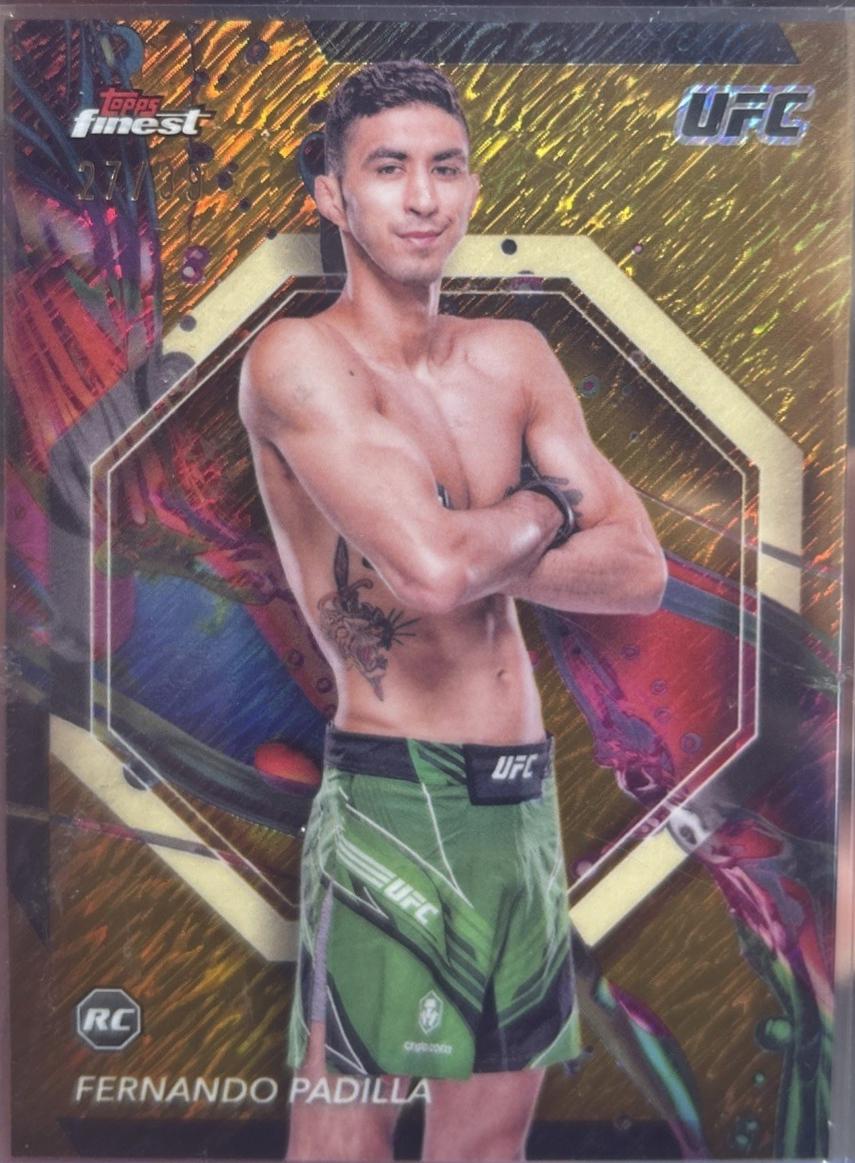 Fernando Padilla 2024 Topps Finest UFC Base Common #59 Gold Shimmer Refractor