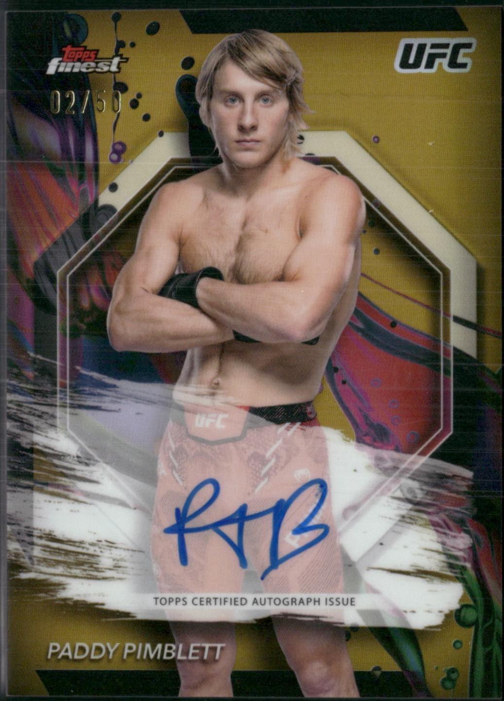 Paddy Pimblett 2024 Topps Finest UFC Finest Autographs #FA-PYP Gold Refractor