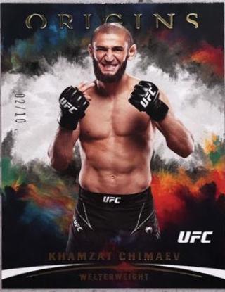 Khamzat Chimaev 2022 Panini Chronicles UFC Base Origins #138 Gold