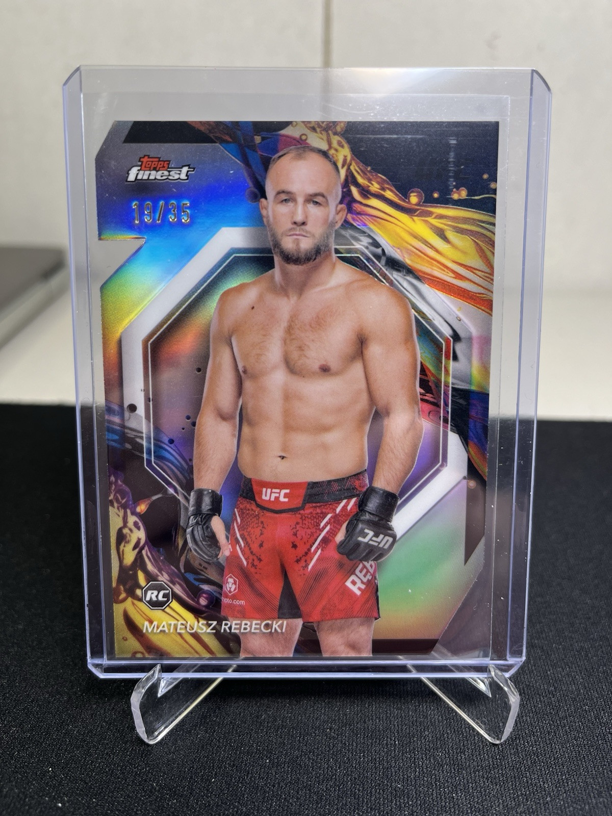 Mateusz Rębecki 2024 Topps Finest UFC Base Common #38 Die-Cut Refractor