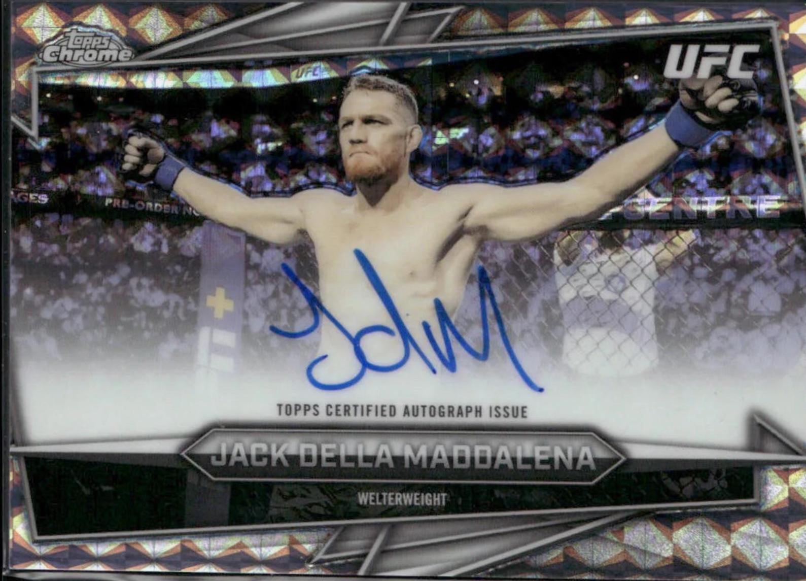Jack Della Maddalena 2026 Topps Chrome UFC Base Autographs #BAV-JD Geometric Refractor