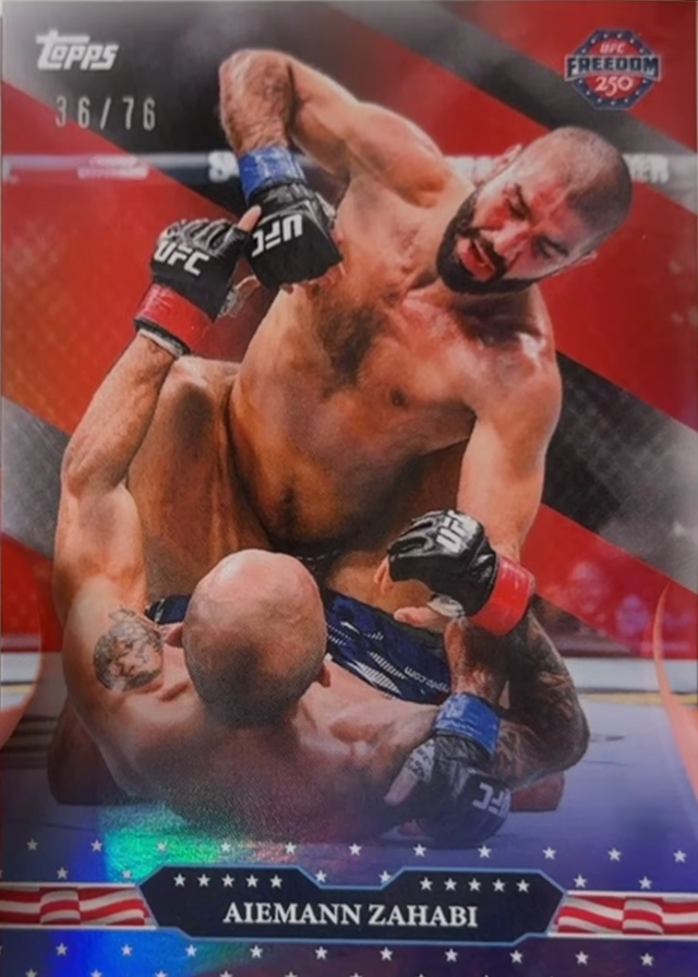 Aiemann Zahabi 2026 Topps UFC Freedom 250 Base #21 Red White Blue