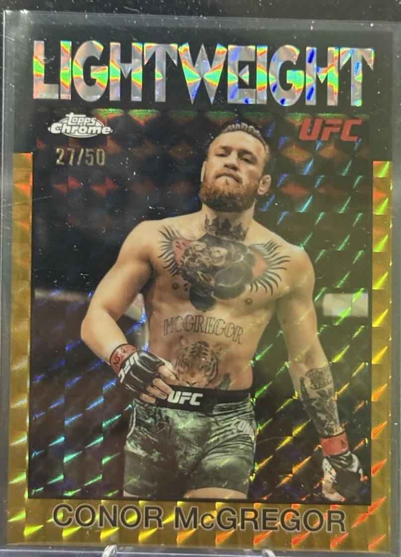 Conor McGregor 2026 Topps Chrome UFC 1986 Topps #86-16 Gold Geometric Refractor