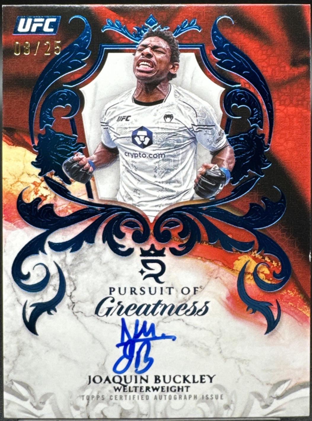 Joaquin Buckley 2025 Topps Royalty UFC Pursuit of Greatness Signatures #POG-JB Blue