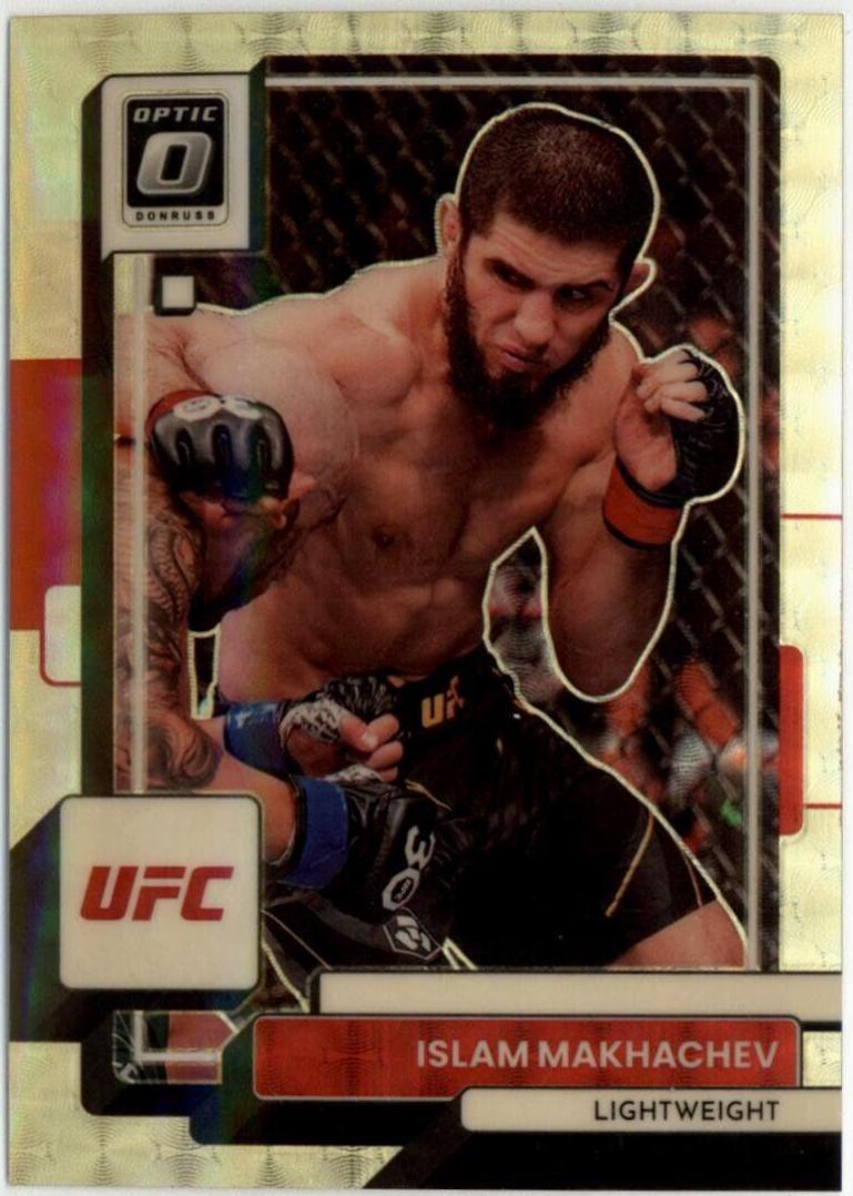 Islam Makhachev 2023 Panini Donruss Optic UFC Base #41 Gold Vinyl