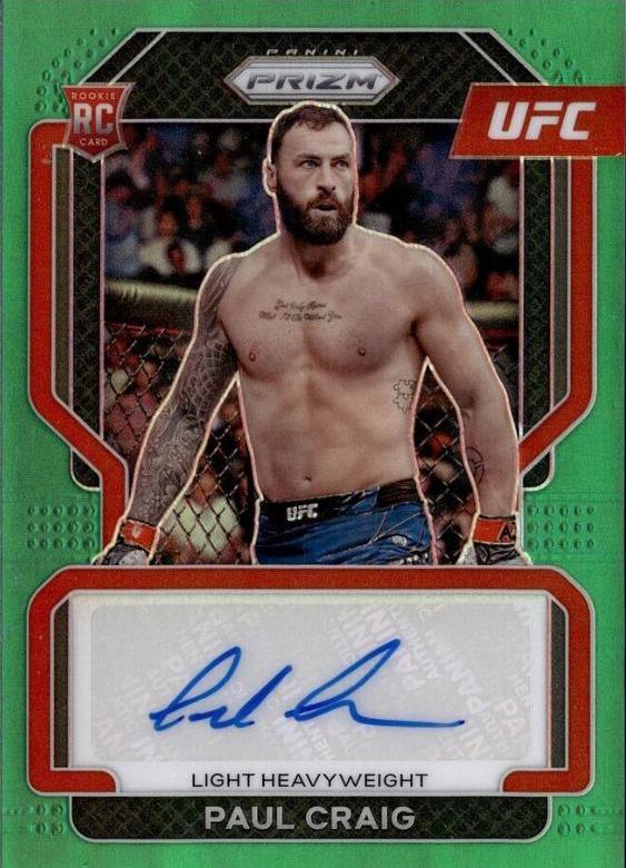 Paul Craig 2022 Panini Prizm UFC Signatures #SG-PCR Green