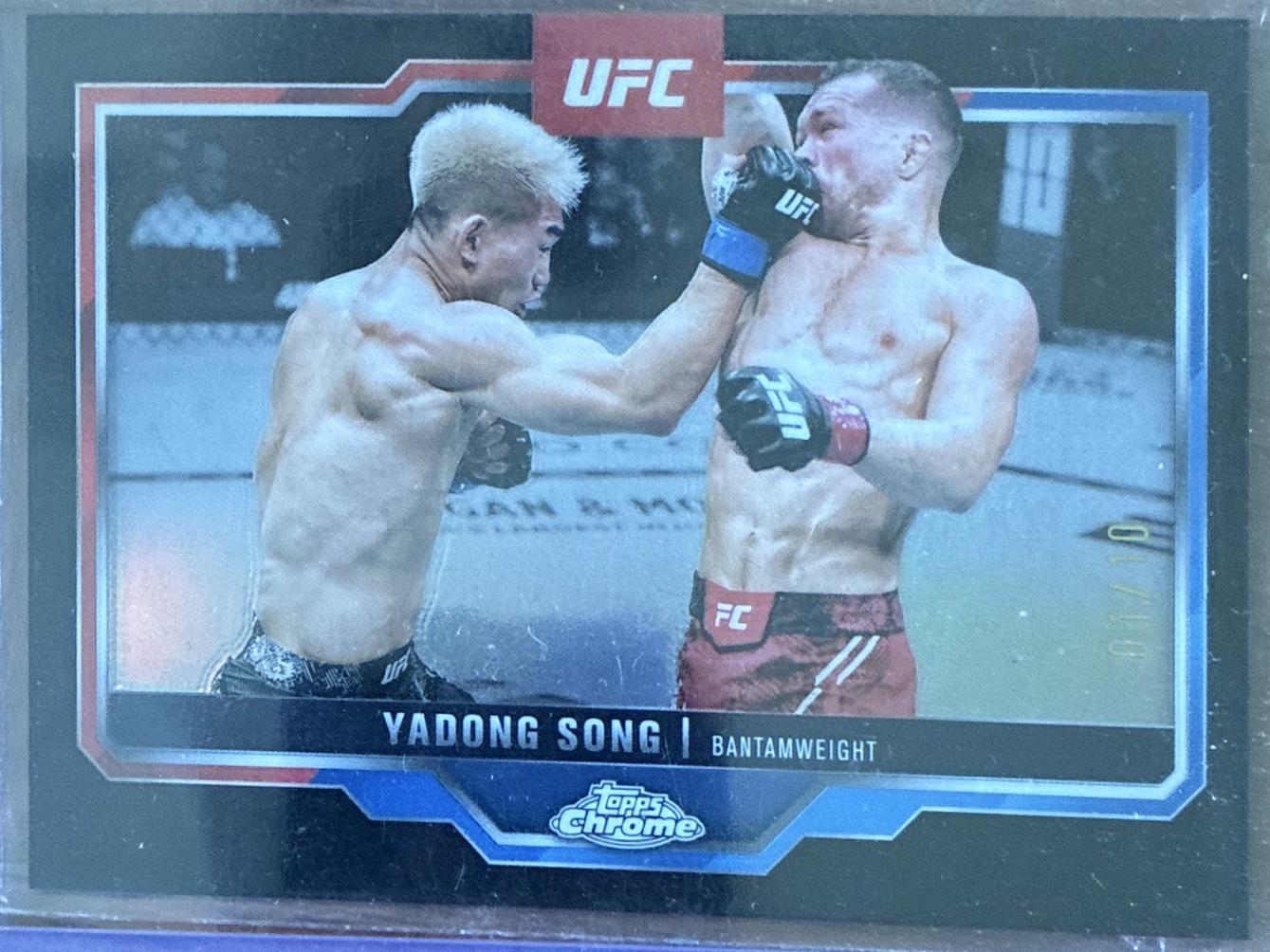 Song Yadong 2025 Topps Chrome Sapphire UFC Base Sapphire #38 Padparadscha Sapphire