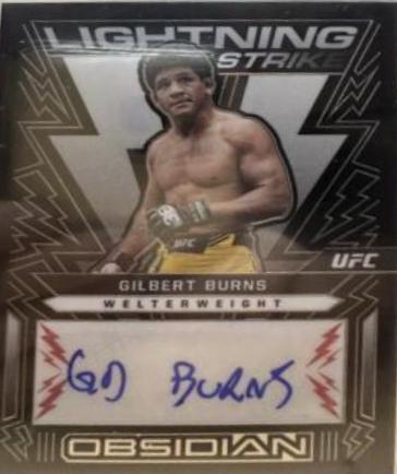 Gilbert Burns 2023 Panini Chronicles UFC Obsidian Lightning Strike Signatures #10 Red