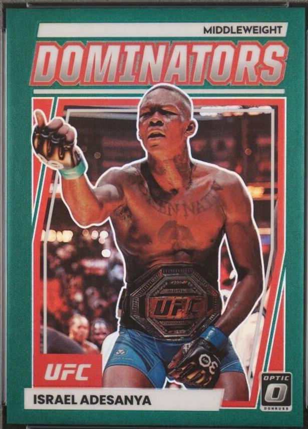 Israel Adesanya 2023 Panini Donruss Optic UFC Dominators #16 Green