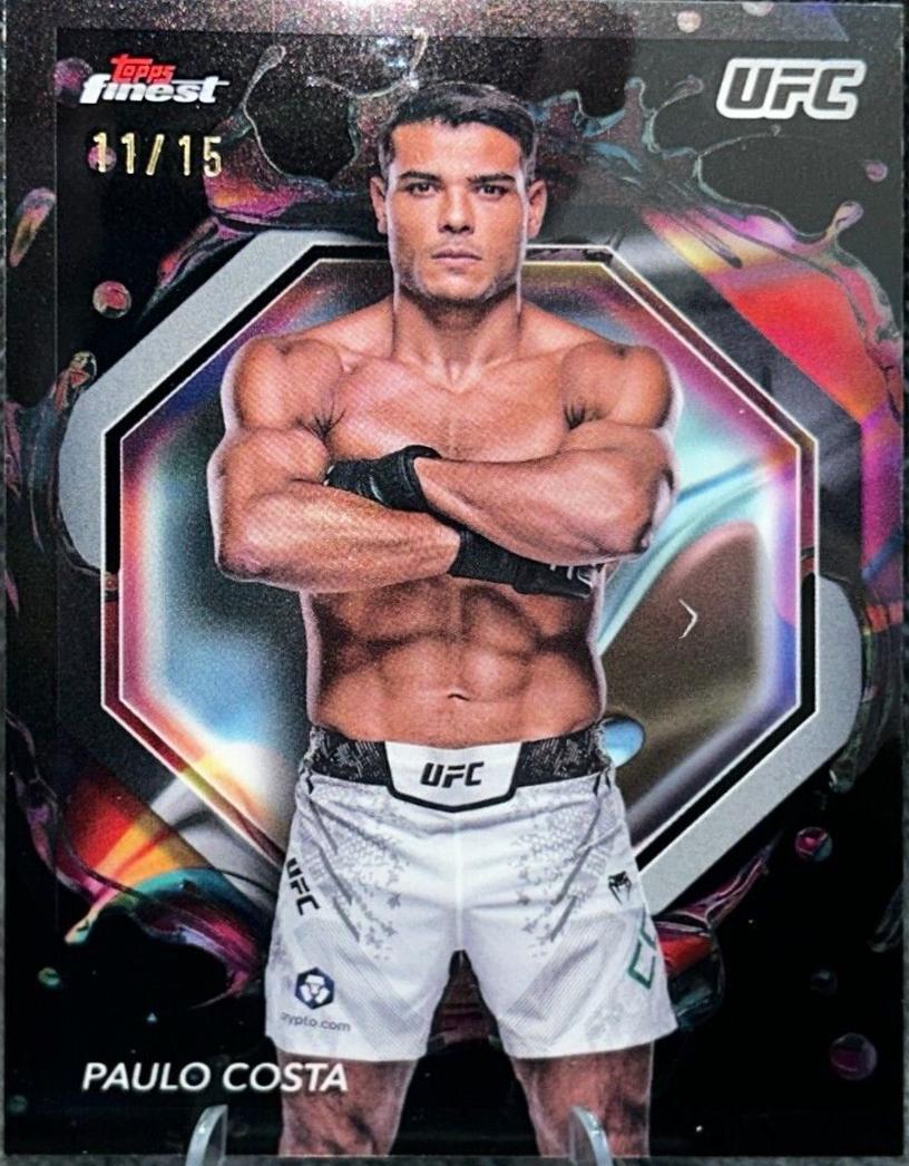 Paulo Costa 2024 Topps Finest UFC Base Rare #249 Black Refractor