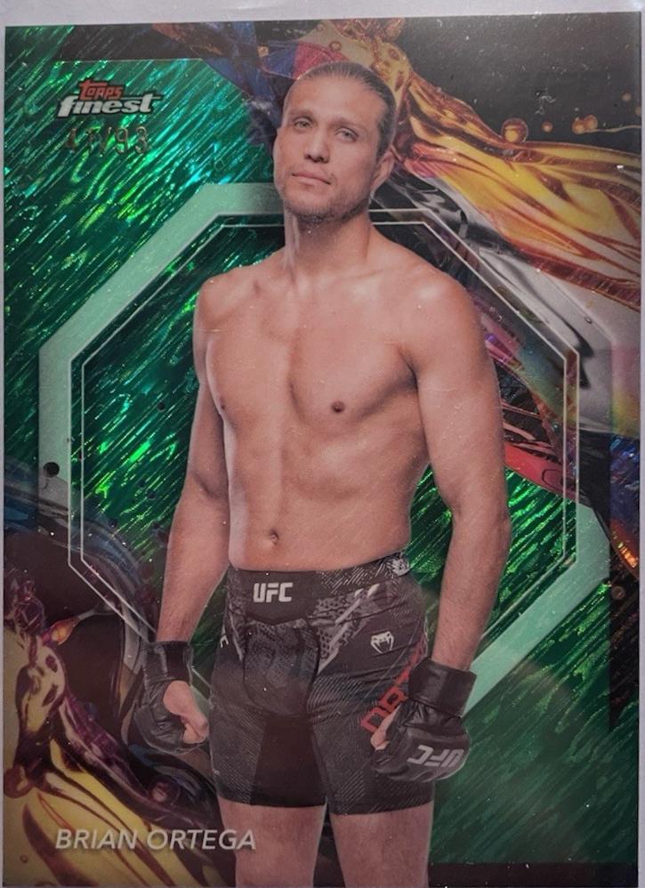 Brian Ortega 2024 Topps Finest UFC Base Uncommon #177 Green Shimmer Refractor