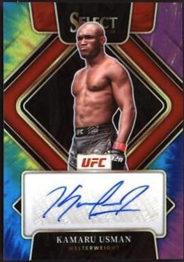 Kamaru Usman 2022 Panini Select UFC Signatures #15 Tie Dye