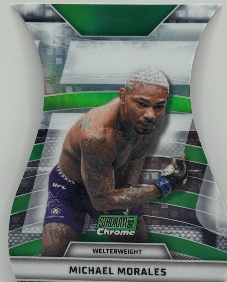 Michael Morales 2026 Topps Stadium Club UFC Triumvirates #TV-38 Red Refractor