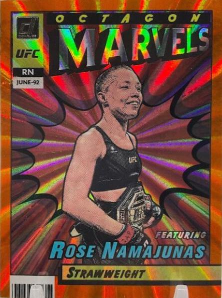 Rose Namajunas 2022 Panini Donruss UFC Octagon Marvels #9 Orange